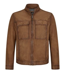 Milestone Lederjacke MSTizian Braun/Beige/Dunkelbraun