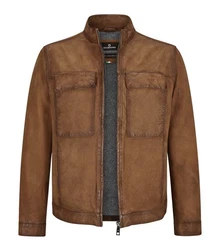 Milestone Lederjacke MSTizian Braun/Beige/Dunkelbraun