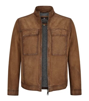 Milestone Lederjacke MSTizian Braun/Beige/Dunkelbraun