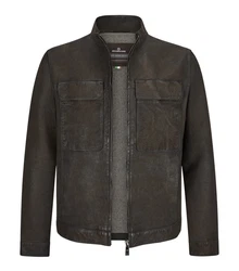 Milestone Lederjacke MSTizian Dunkelbraun/Braun/Grau/Khaki/Dunkelgrün
