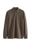 Next Langarm-Poloshirt Khaki/Grau/Braun/Dunkelgrün