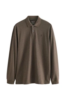 Next Langarm-Poloshirt Khaki/Grau/Braun/Dunkelgrün Next Langarm-Poloshirt Khaki/Grau/Braun/Dunkelgrün
