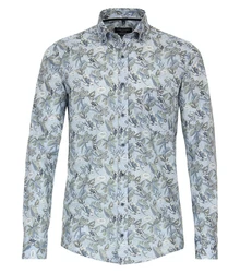 CASAMODA Blusenshirt Langarm Casual Hemd Gelb/Dunkelgrün/Grau/Blau