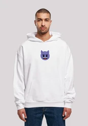 Emoji Couture Hoodie Evil Smiling Furry Face Premium Qualität lila