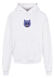 Emoji Couture Hoodie Evil Smiling Furry Face Premium Qualität lila