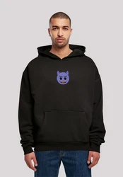 Emoji Couture Hoodie Evil Smiling Furry Face Premium Qualität lila