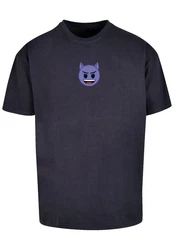 emoji couture T-Shirt Evil smiling furry face Premium Qualität lila