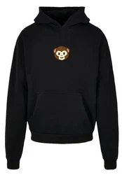 emoji couture Hoodie Smiling monkey Schwarz/Braun