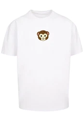 emoji couture T-Shirt Smiling monkey furry face Weiß/Braun/Rot/Beige