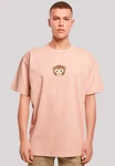 emoji couture T-Shirt Smiling monkey furry face Rosa/Gold
