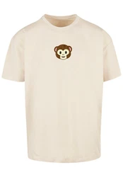 emoji couture T-Shirt Smiling monkey furry face Beige/Khaki/Braun