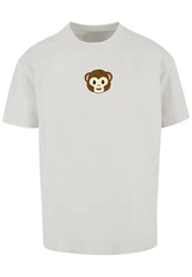 emoji couture T-Shirt Smiling monkey furry face Khaki/Grau/Hellgrau/Beige