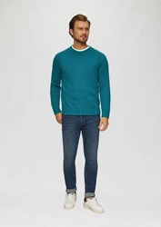 s.Oliver Strickpullover Crew-Neck-Pullover Türkis/Grün/Blau