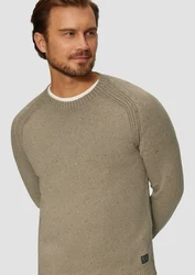s.Oliver Strickpullover Crew-Neck-Pullover Khaki/Beige/Dunkelgrün