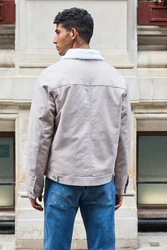 Next Jeansjacke Jeans-Truckerjacke (1-St) Beige/Khaki/Braun
