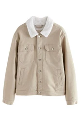 Next Jeansjacke Jeans-Truckerjacke (1-St) Beige/Khaki/Braun