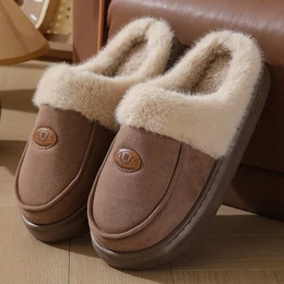 Flauschige Winter-Hausschuhe mit dickem Boden, rutschfest und warm Plsch Hausschuhe Bequeme warme Pantoffeln mit Plsch, modisch und komfortabel