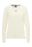 BOSS Langarmshirt mit Rundhalsausschnitt Beige/Braun/Weiß/Rosa/Gelb
