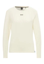 BOSS Langarmshirt mit Rundhalsausschnitt Beige/Braun/Weiß/Rosa/Gelb