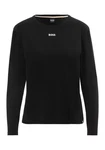 BOSS Langarmshirt mit Rundhalsausschnitt Braun/Schwarz/Rosa
