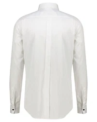 BOSS Langarmhemd Smokinghemd HANK Slim Fit Grau/Weiß/Khaki