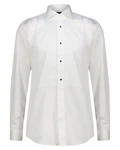 BOSS Langarmhemd Smokinghemd HANK Slim Fit Grau/Weiß/Khaki