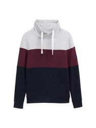 TOM TAILOR Sweatshirt mit Colour Blocking marine/graumeliert/weinrot