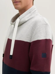 TOM TAILOR Sweatshirt mit Colour Blocking marine/graumeliert/weinrot