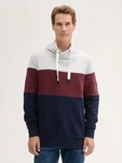 TOM TAILOR Sweatshirt mit Colour Blocking marine/graumeliert/weinrot