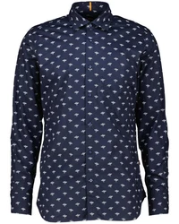 BOSS Langarmhemd REMITON Dunkelblau/Blau/Hellblau