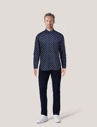 BOSS Langarmhemd REMITON Dunkelblau/Blau/Hellblau