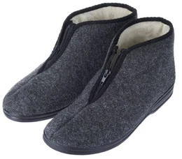 Herren Winter Filz Hausschuhe Schafwolle Hausstiefel Httenschuhe Reiverschluss