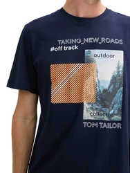 TOM TAILOR Print Shirt Dunkelblau/Blau/Hellblau