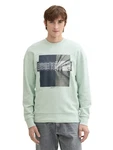 TOM TAILOR Denim Sweatshirt mit Frontprint Hellgrün/Grün/Hellblau