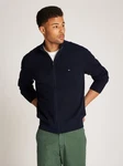 Tommy Hilfiger Strickjacke HERRINGBONE STRUCTURE ZIP THRU Dunkelblau/Hellblau