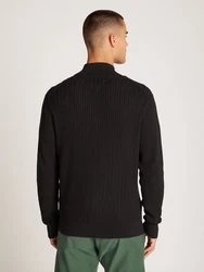 Tommy Hilfiger Strickjacke HERRINGBONE STRUCTURE ZIP THRU schwarz
