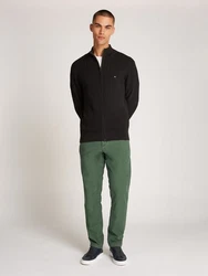 Tommy Hilfiger Strickjacke HERRINGBONE STRUCTURE ZIP THRU schwarz