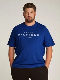 Tommy Hilfiger Big & Tall Rundhalsshirt BT-BIG RWB HILFIGER TEE-B in Groen Gren, Logodruck