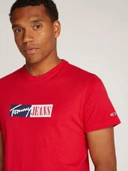 Tommy Jeans Plus Rundhalsshirt TJM SLIM ENTRY GRAPHIC TEE Grün