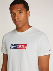 Tommy Jeans Plus Rundhalsshirt TJM SLIM ENTRY GRAPHIC TEE Grün