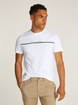 Calvin Klein Rundhalsshirt SPLIT LINE LOGO T-SHIRT Weiß/Creme/Schwarz