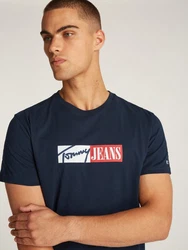 Tommy Jeans Plus Rundhalsshirt TJM SLIM ENTRY GRAPHIC TEE Grün