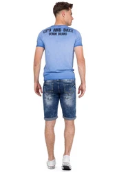 Cipo & Baxx Jeansshorts Herren Kurze Hose 21CB-BANS Blau (21CB17-BANS)