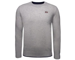 La Martina Rundhalspullover XMS012 Herren Grau/Hellgrau