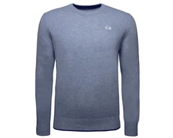 La Martina Rundhalspullover XMS012 Herren Dunkelblau/Grau/Blau/Hellblau