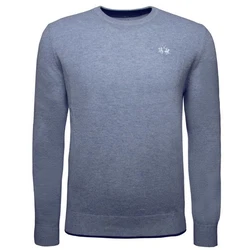 La Martina Rundhalspullover XMS012 Herren Dunkelblau/Grau/Blau/Hellblau