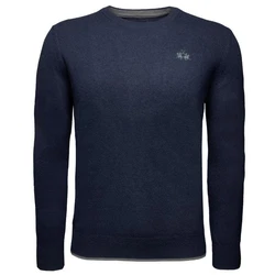 La Martina Rundhalspullover XMS012 Herren Blau/Dunkelblau