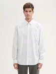 TOM TAILOR Langarmhemd Chambray Hemd Weiß/Creme/Grau