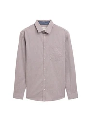 TOM TAILOR Langarmhemd Chambray Hemd Hellgrau/Grau