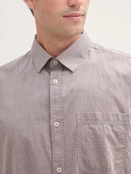 TOM TAILOR Langarmhemd Chambray Hemd Hellgrau/Grau
